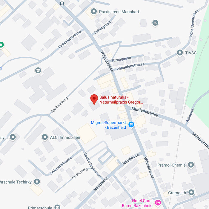 Karte mit Standort Naturheilpraxis Gregor Metzger in Bazenheid